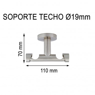 SOPORTE TECHO DOBLE Ø19MM