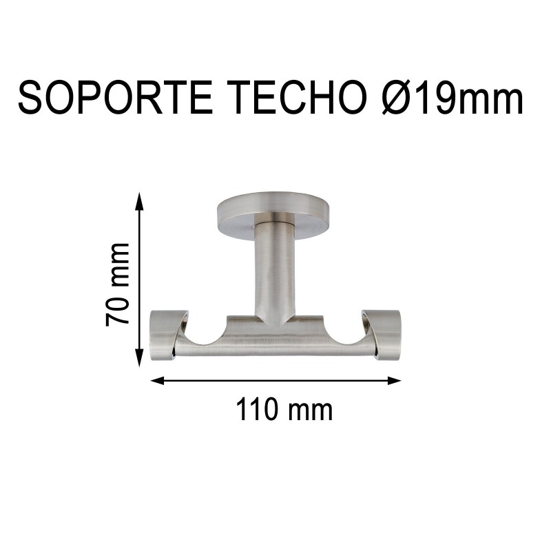SOPORTE TECHO DOBLE Ø19MM