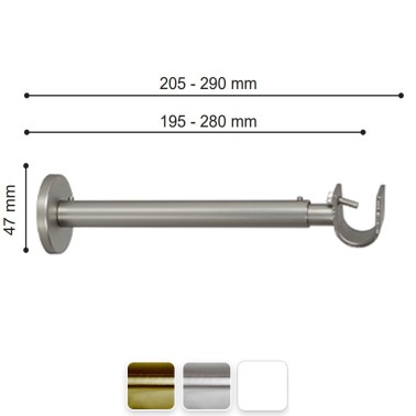 SOPORTE EXTENSIBLE VARADERO 19MM DIÁMETRO. MEDIDA 20CM-29CM