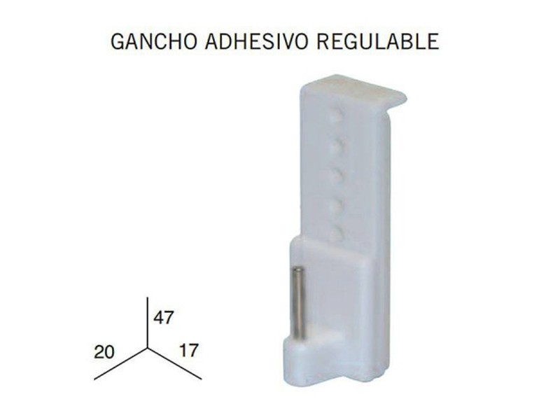4 GANCHOS ADHESIVOS REGULABLES