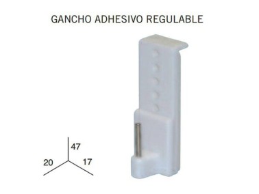 4 GANCHOS ADHESIVOS REGULABLES